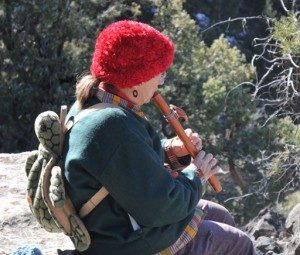 Marchiene playing her flute